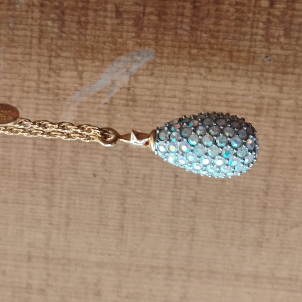 Joan Rivers Gold Necklace With Aurora Borealis Crystals